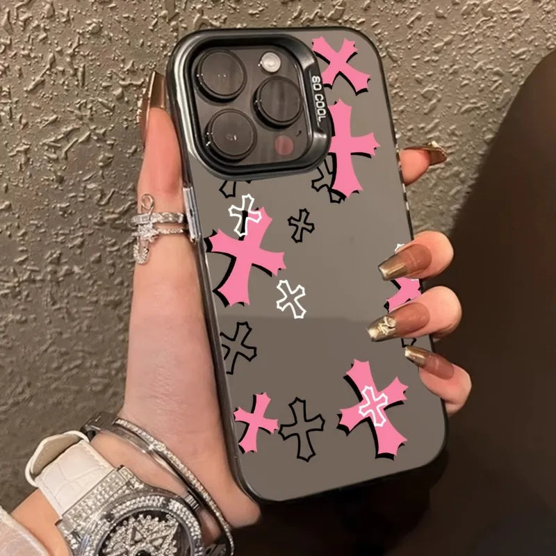 Chrome Hearts Pink Crosses Case